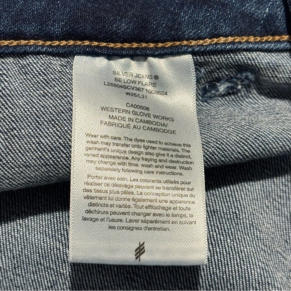 SILVER JEANS Sz 26 x 31L Be Low Flare Belt Low Rise Blue Jeans NEW WITH TAGS - Picture 13 of 13